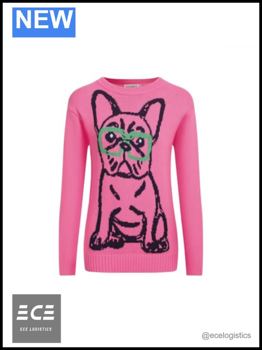 Cotton Knit Long Sleeve T-Shirt Retro Dog Graphic Casual Top